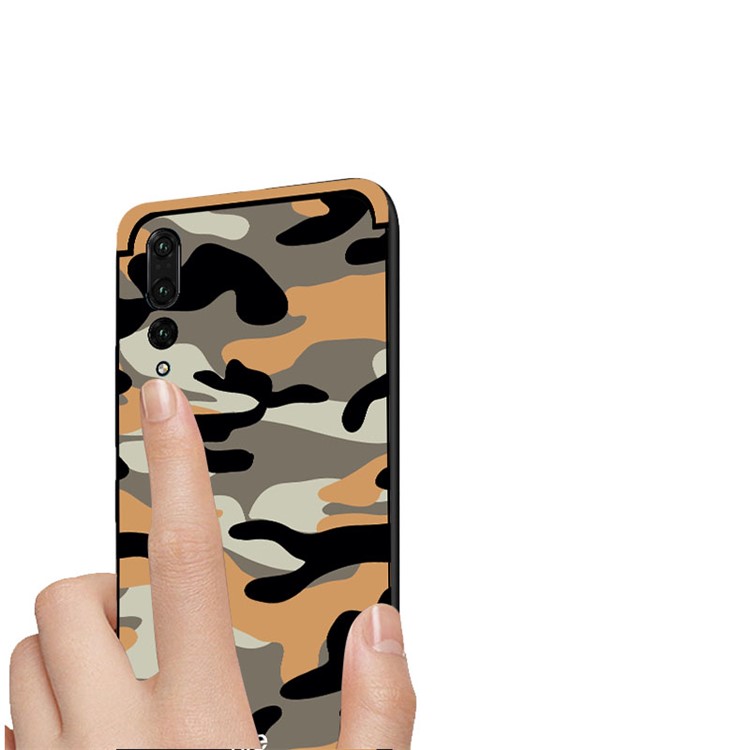 NXE for Huawei P20 Pro Camouflage Pattern PC TPU Hybrid Back Case with Pop Out Stand - Orange-4