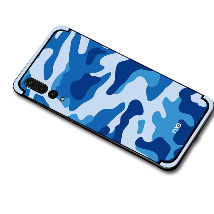 NXE for Huawei P20 Pro Camouflage Pattern PC TPU Hybrid Protection Case with Pop Out Stand - Blue-3