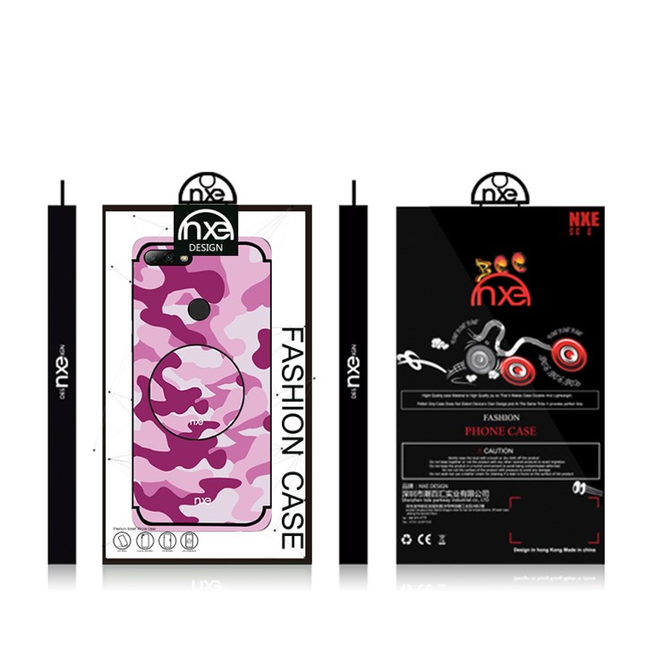 NXE Camouflage Pattern PC TPU Hybrid Cover with Pop Out Stand for Huawei Honor 7C / Enjoy 8 /Y7 Prime (2018) - Pink-6