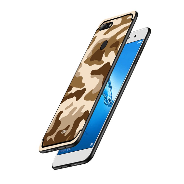 NXE Camouflage Pattern PC TPU Hybrid Phone Shell with Pop Out Stand for Huawei Honor 7C / Enjoy 8 /Y7 Prime (2018) - Brown-3