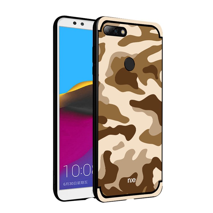 NXE Camouflage Pattern PC TPU Hybrid Phone Shell with Pop Out Stand for Huawei Honor 7C / Enjoy 8 /Y7 Prime (2018) - Brown-4