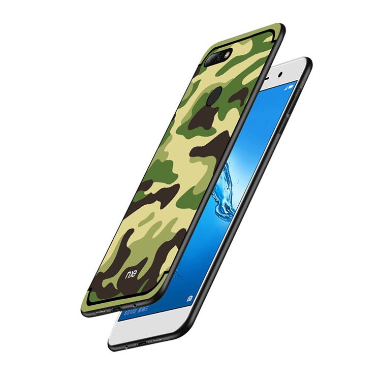 NXE Camouflage Pattern PC TPU Hybrid Mobile Casing with Pop Out Stand for Huawei Honor 7C / Enjoy 8 /Y7 Prime (2018) - Light Green-3