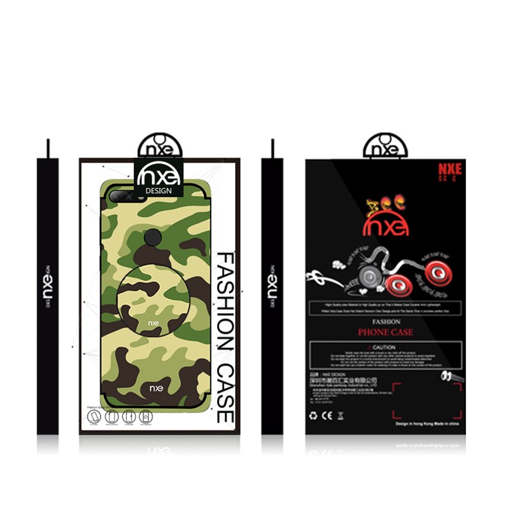 NXE Camouflage Pattern PC TPU Hybrid Mobile Casing with Pop Out Stand for Huawei Honor 7C / Enjoy 8 /Y7 Prime (2018) - Light Green-6