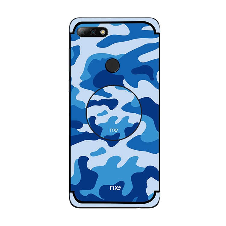 NXE Camouflage Pattern PC TPU Hybrid Protective Case with Pop Out Stand for Huawei Honor 7C / Enjoy 8 /Y7 Prime (2018) - Blue-1
