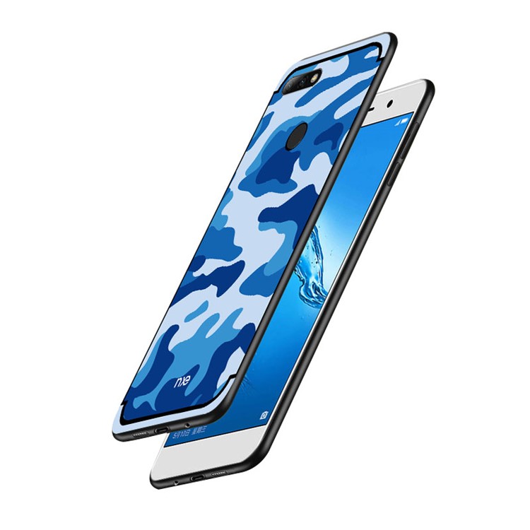 NXE Camouflage Pattern PC TPU Hybrid Protective Case with Pop Out Stand for Huawei Honor 7C / Enjoy 8 /Y7 Prime (2018) - Blue-3