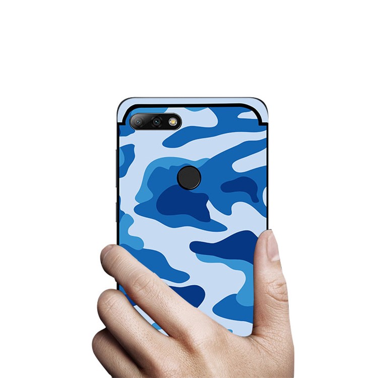 NXE Camouflage Pattern PC TPU Hybrid Protective Case with Pop Out Stand for Huawei Honor 7C / Enjoy 8 /Y7 Prime (2018) - Blue-5