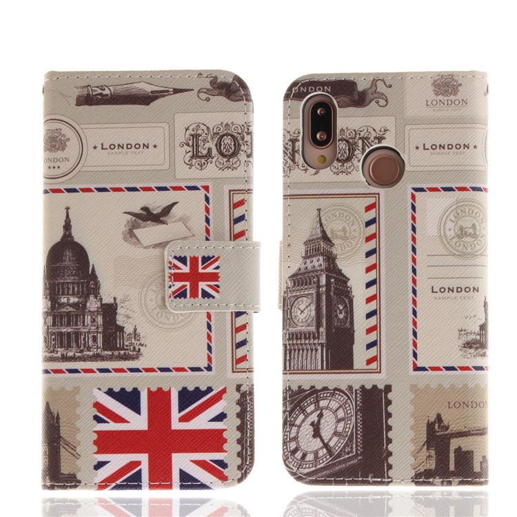 Patterned Wallet Stand PU Leather Cover for Huawei P20 Lite / Nova 3e - London Elements-3