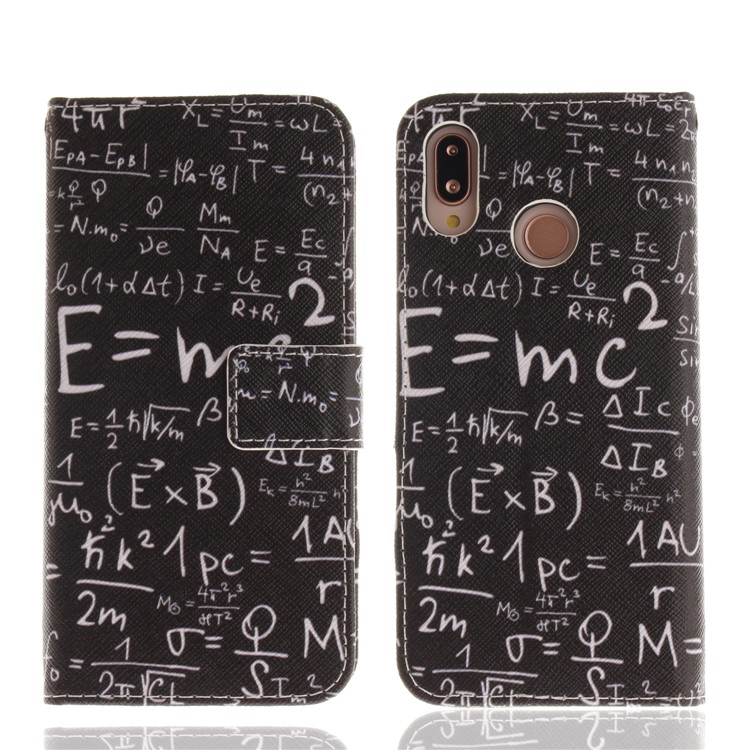 Patterned Wallet Stand PU Leather Shell for Huawei P20 Lite / Nova 3e - Formula-3