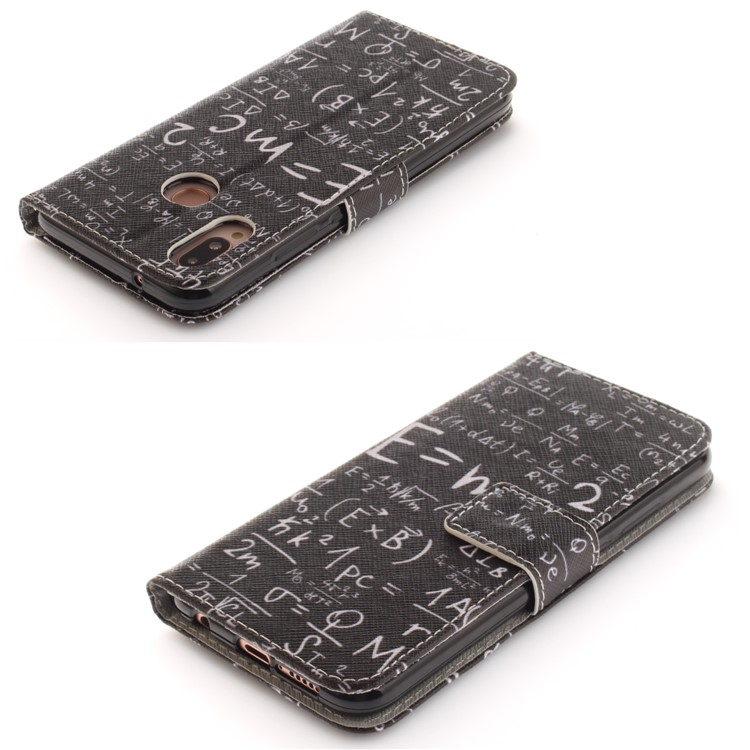 Patterned Wallet Stand PU Leather Shell for Huawei P20 Lite / Nova 3e - Formula-4