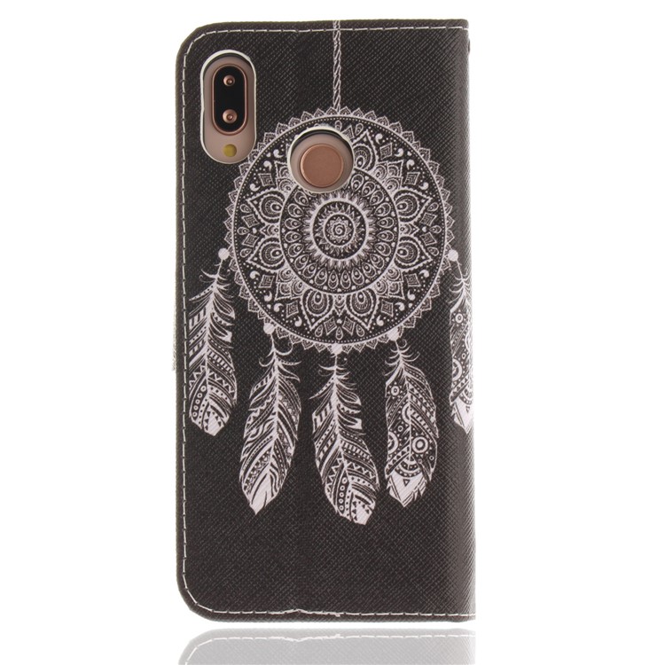 Patterned Wallet Stand PU Leather Mobile Cover for Huawei P20 Lite / Nova 3e - Tribal Dream Catcher-2