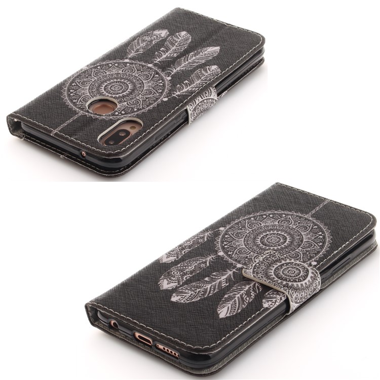 Patterned Wallet Stand PU Leather Mobile Cover for Huawei P20 Lite / Nova 3e - Tribal Dream Catcher-4