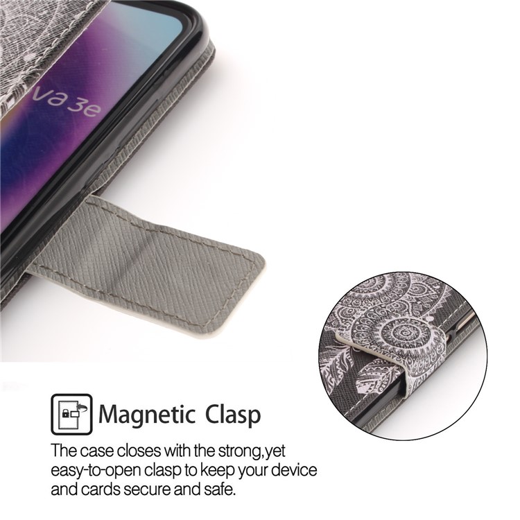 Patterned Wallet Stand PU Leather Mobile Cover for Huawei P20 Lite / Nova 3e - Tribal Dream Catcher-6