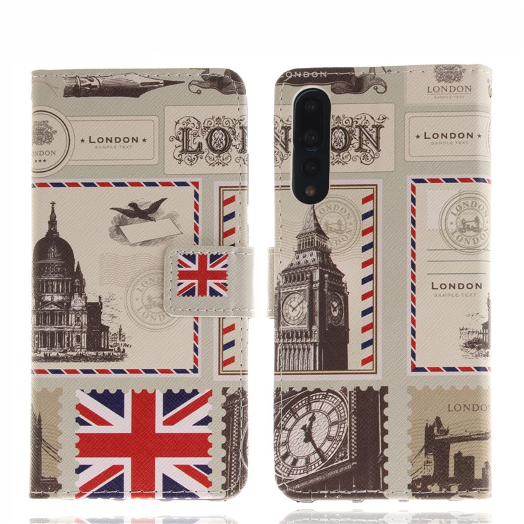 Pattern Printing Leather Wallet Cover for Huawei P20 Pro - UK Flag-3