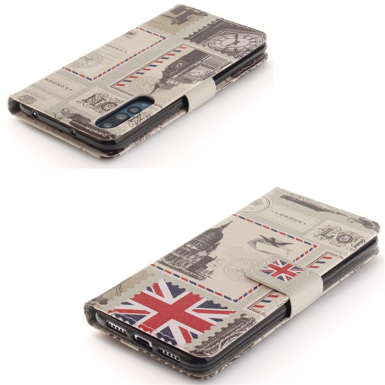 Pattern Printing Leather Wallet Cover for Huawei P20 Pro - UK Flag-4