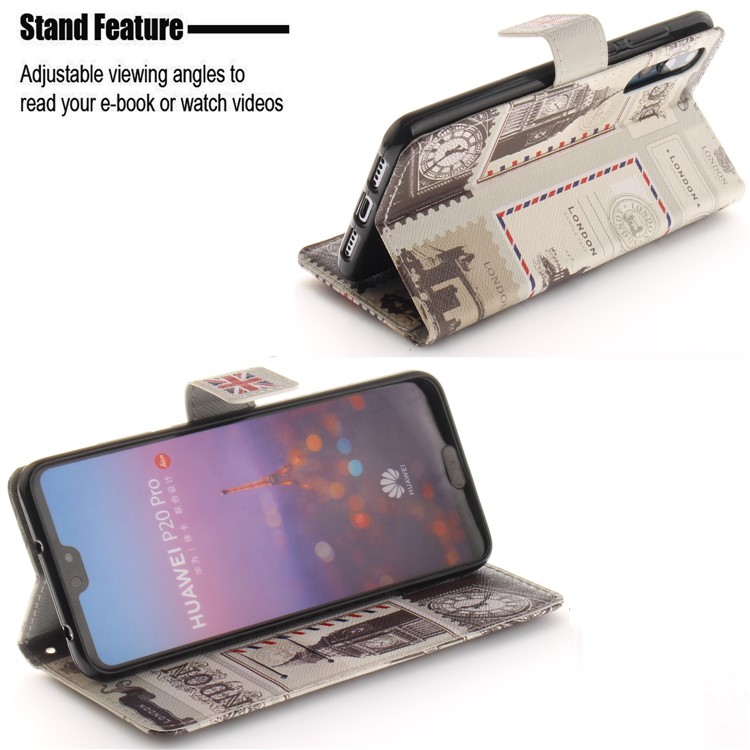 Pattern Printing Leather Wallet Cover for Huawei P20 Pro - UK Flag-5