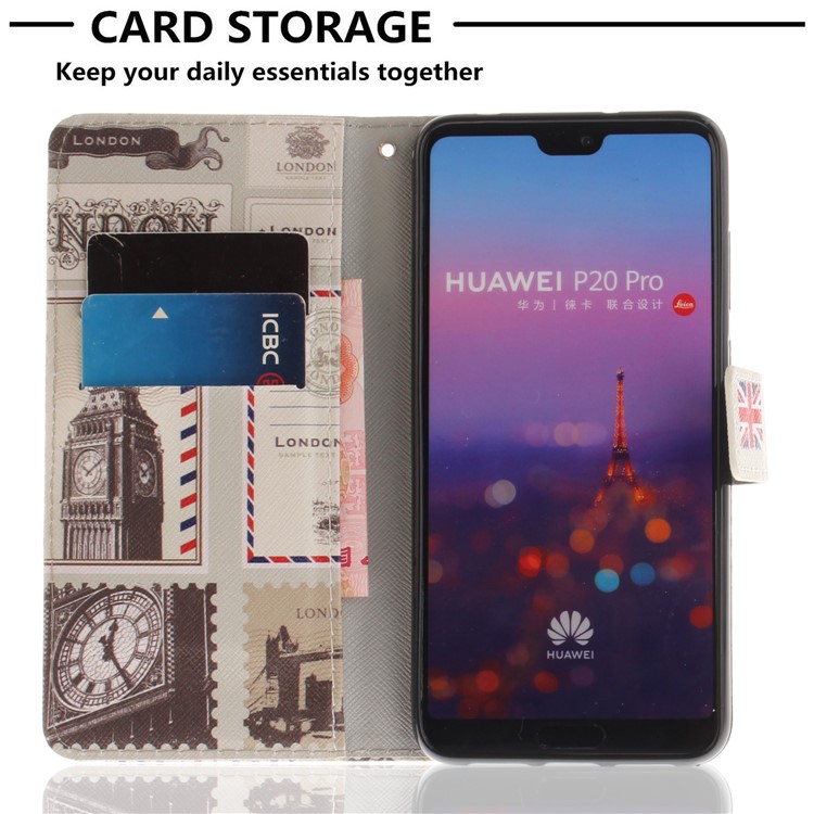 Pattern Printing Leather Wallet Cover for Huawei P20 Pro - UK Flag-7