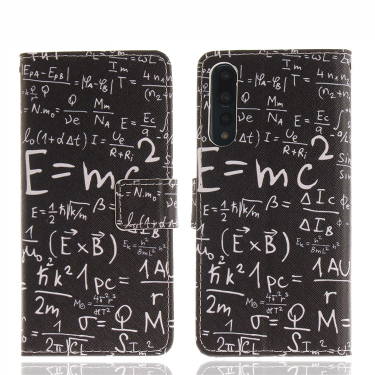 Pattern Printing Leather Wallet Shell Case for Huawei P20 Pro - Mathematical Symbol-3