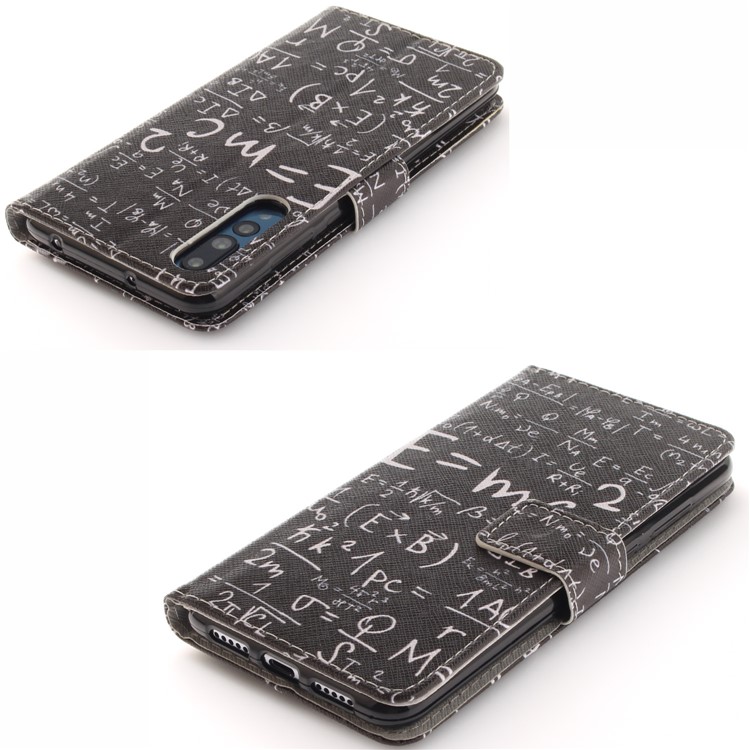 Pattern Printing Leather Wallet Shell Case for Huawei P20 Pro - Mathematical Symbol-4