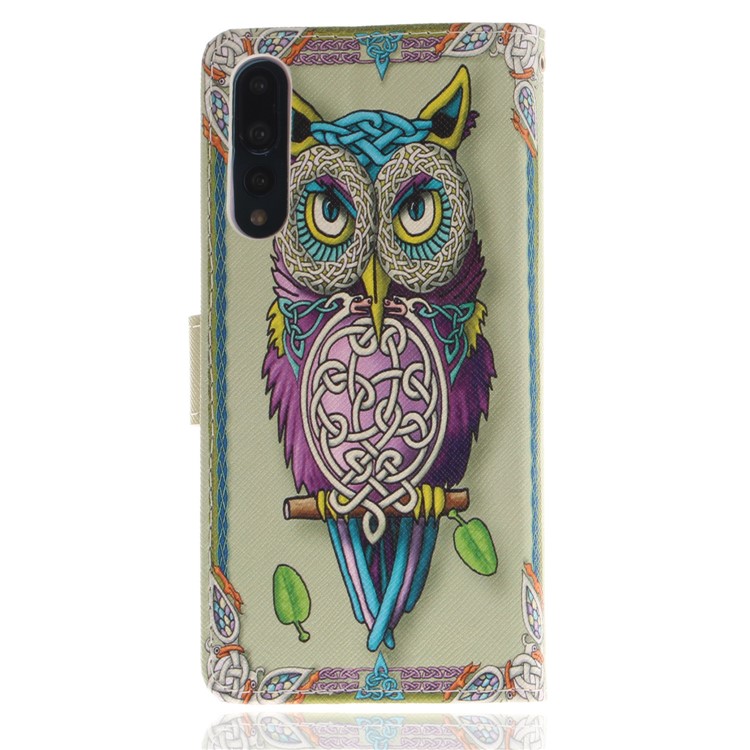 Pattern Printing Magnetic Leather Stand Case for Huawei P20 Pro - Owl Pattern-2
