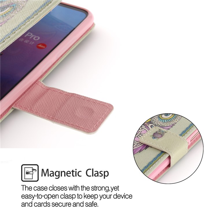 Pattern Printing Magnetic Leather Stand Case for Huawei P20 Pro - Owl Pattern-6
