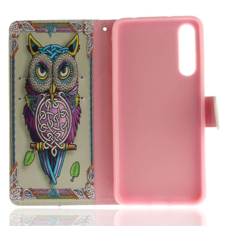 Pattern Printing Magnetic Leather Stand Case for Huawei P20 Pro - Owl Pattern-8