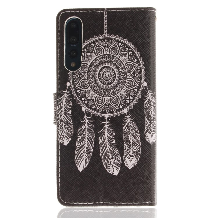 Musterdruck Magnetische Leder Standabdeckung Für Huawei P20 Pro - Feder Traumfänger-2