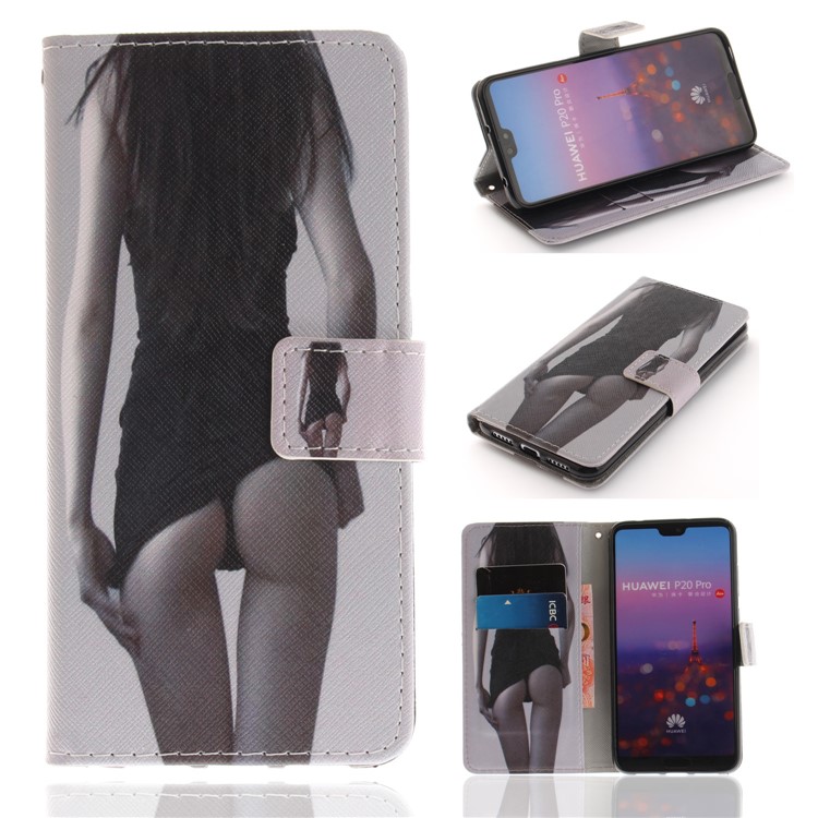 Pattern Printing Phone Leather Wallet Case for Huawei P20 Pro - Beauty Pattern-1