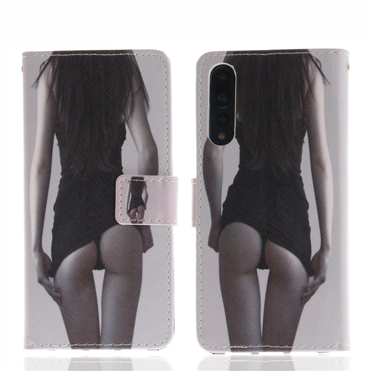 Pattern Printing Phone Leather Wallet Case for Huawei P20 Pro - Beauty Pattern-3