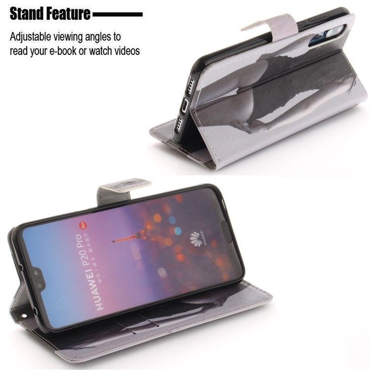 Pattern Printing Phone Leather Wallet Case for Huawei P20 Pro - Beauty Pattern-5