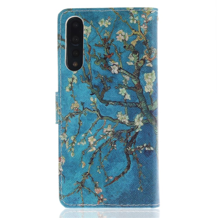 Muster Druck Brieftasche Leder Stand Case Für Huawei P20 Pro - Baum Mit Blumen-2