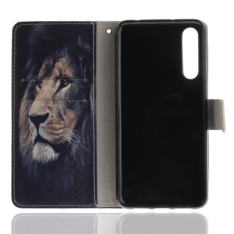Pattern Printing Wallet Leather Stand Cover for Huawei P20 Pro - Lion Pattern-8