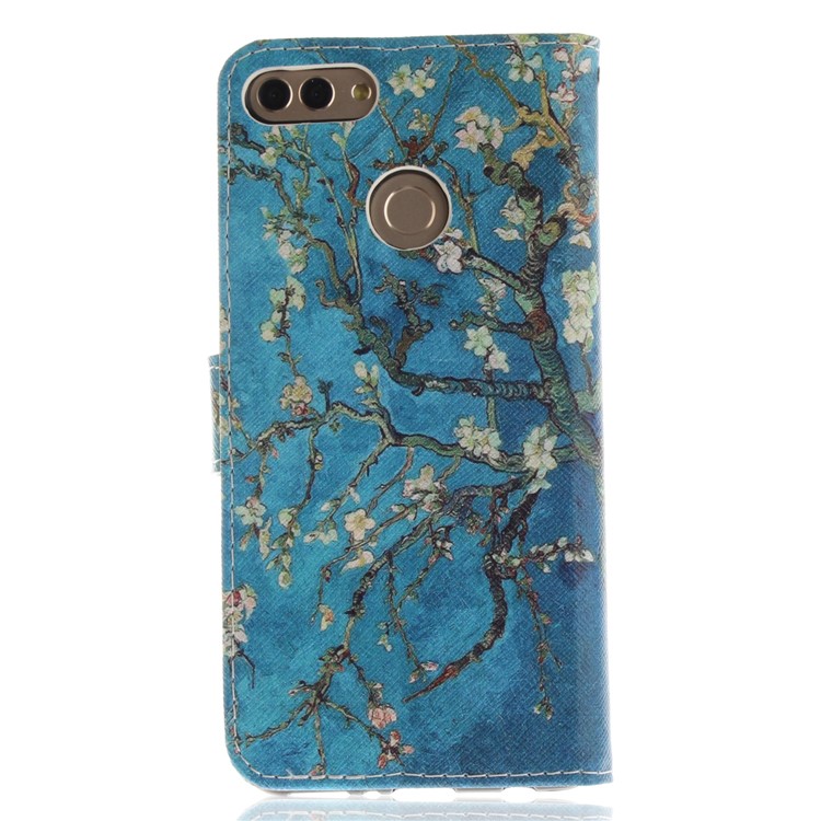Pattern Printing Wallet Stand Leather Shell for Huawei Y9 (2018)/Enjoy 8 Plus - Almond Tree in Blossom-2