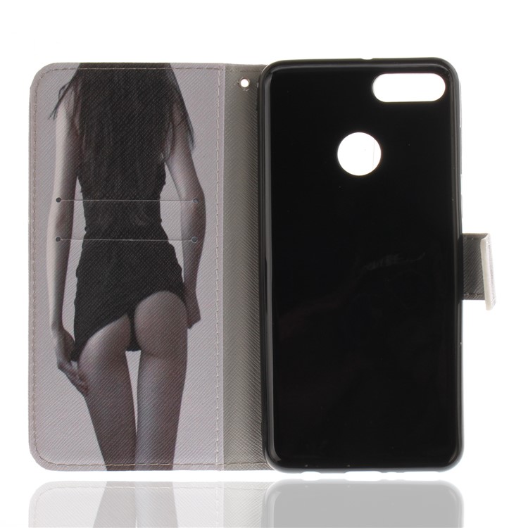 Pattern Printing Wallet Stand Leather Phone Case for Huawei Y9 (2018)/Enjoy 8 Plus - Hot Girl-8