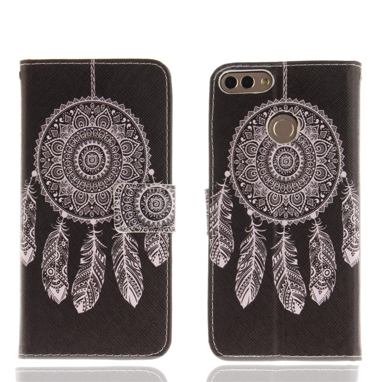 Pattern Printing Wallet Stand Leather Phone Cover for Huawei Y9 (2018)/Enjoy 8 Plus - Tribal Dream Catcher-3