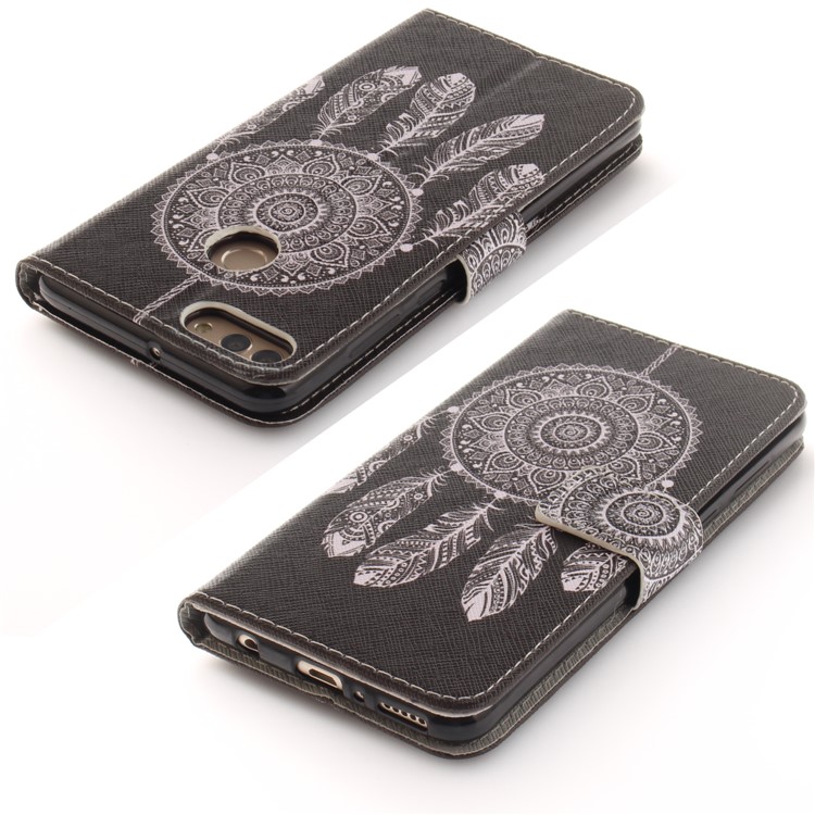 Pattern Printing Wallet Stand Leather Phone Cover for Huawei Y9 (2018)/Enjoy 8 Plus - Tribal Dream Catcher-4