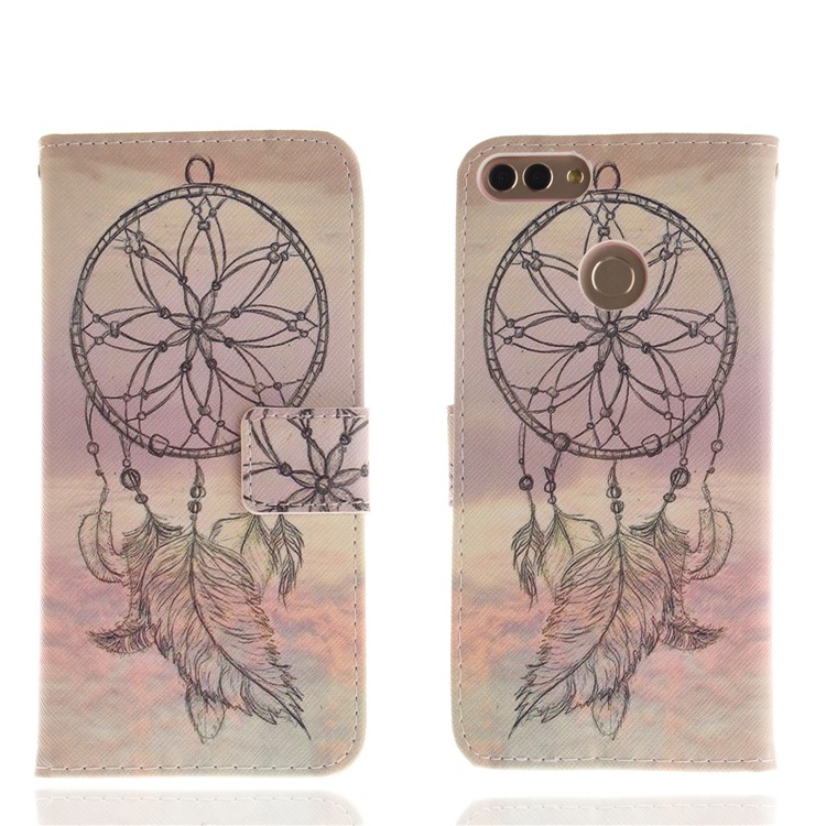 Pattern Printing Wallet Stand Leather Mobile Cover for Huawei Y9 (2018)/Enjoy 8 Plus - Dream Catcher-3