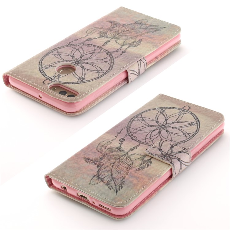 Pattern Printing Wallet Stand Leather Mobile Cover for Huawei Y9 (2018)/Enjoy 8 Plus - Dream Catcher-4