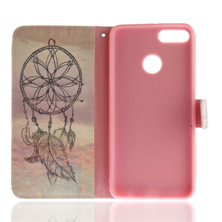 Pattern Printing Wallet Stand Leather Mobile Cover for Huawei Y9 (2018)/Enjoy 8 Plus - Dream Catcher-8