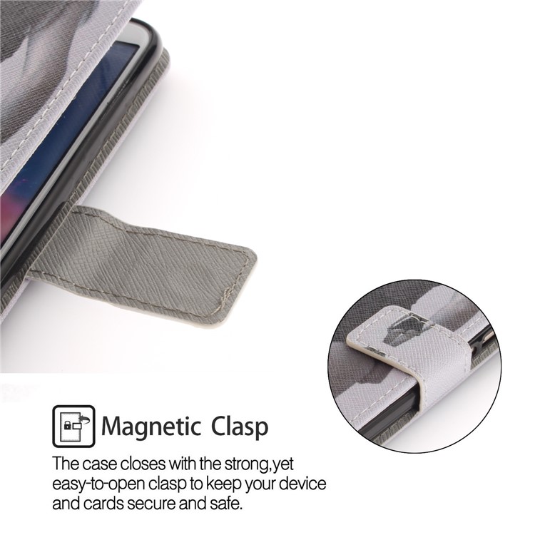 Patterned Wallet Stand PU Leather Flip Case for Huawei P Smart / Enjoy 7S - Hot Girl-6