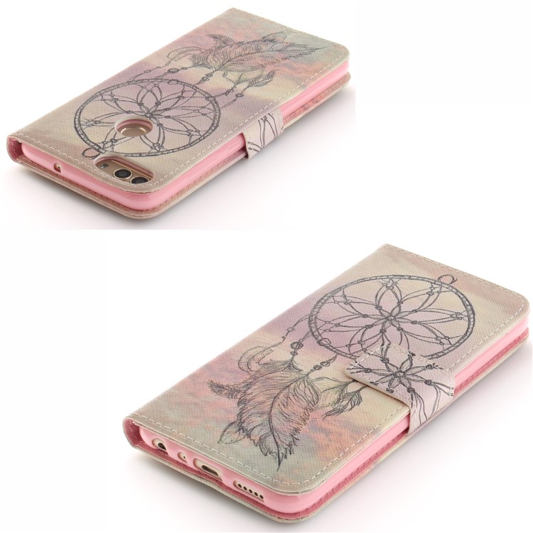 Patterned Wallet Stand PU Leather Phone Cover for Huawei P Smart / Enjoy 7S - Dream Catcher-4
