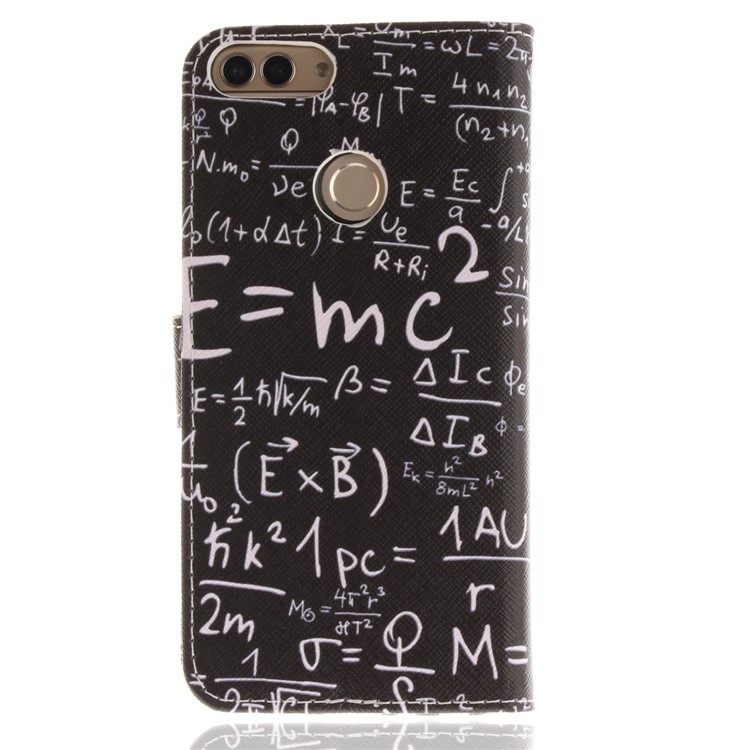 Patterned Wallet Stand PU Leather Mobile Cover for Huawei P Smart / Enjoy 7S - Formula-2