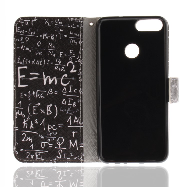 Patterned Wallet Stand PU Leather Mobile Cover for Huawei P Smart / Enjoy 7S - Formula-8