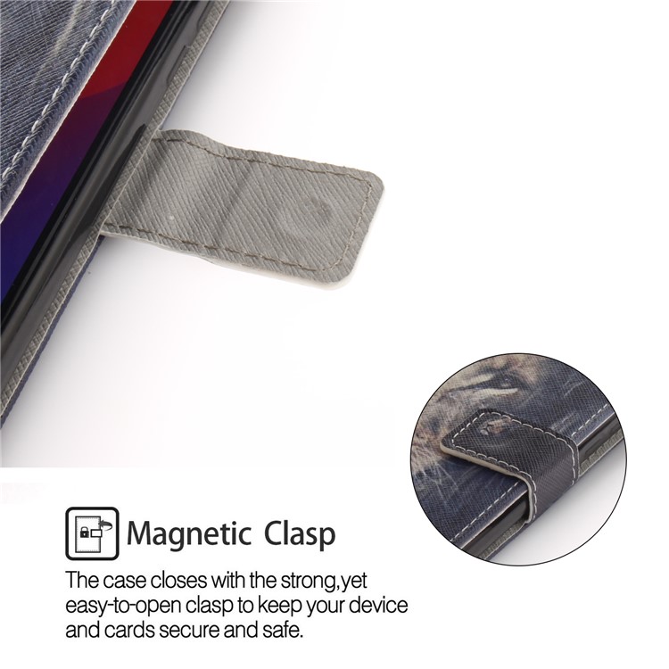 Pattern Printing Wallet Stand Leather Cover for Huawei Honor 7C / Enjoy 8 /Y7 Prime (2018) - Lion-6