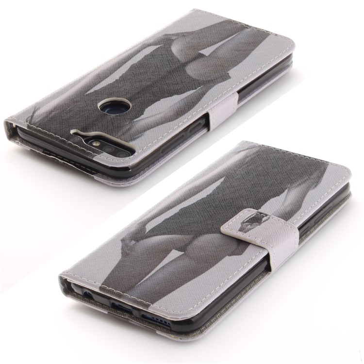 Pattern Printing Wallet Stand Leather Phone Case for Huawei Honor 7C / Enjoy 8 /Y7 Prime (2018) - Hot Girl-4