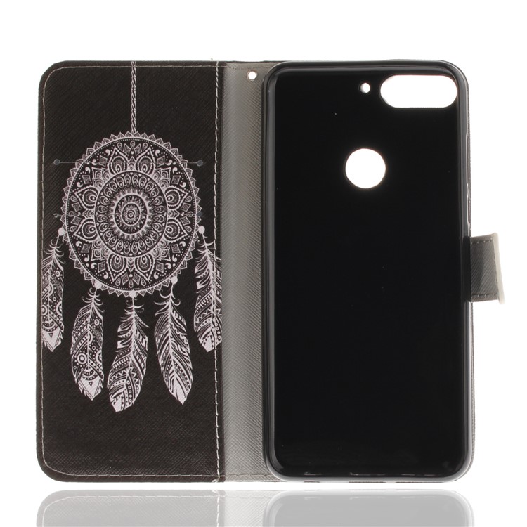 Pattern Printing Wallet Stand Leather Phone Cover for Huawei Honor 7C / Enjoy 8 /Y7 Prime (2018) - Tribal Dream Catcher-8