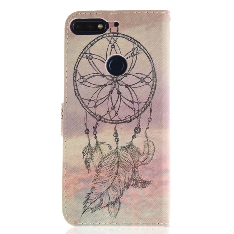 Patterned Wallet Stand Leather Mobile Case for Huawei Honor 7C / Enjoy 8 /Y7 Prime (2018) - Dream Catcher-2
