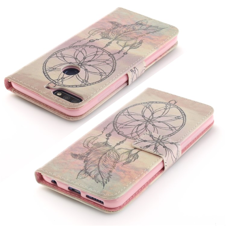 Patterned Wallet Stand Leather Mobile Case for Huawei Honor 7C / Enjoy 8 /Y7 Prime (2018) - Dream Catcher-4