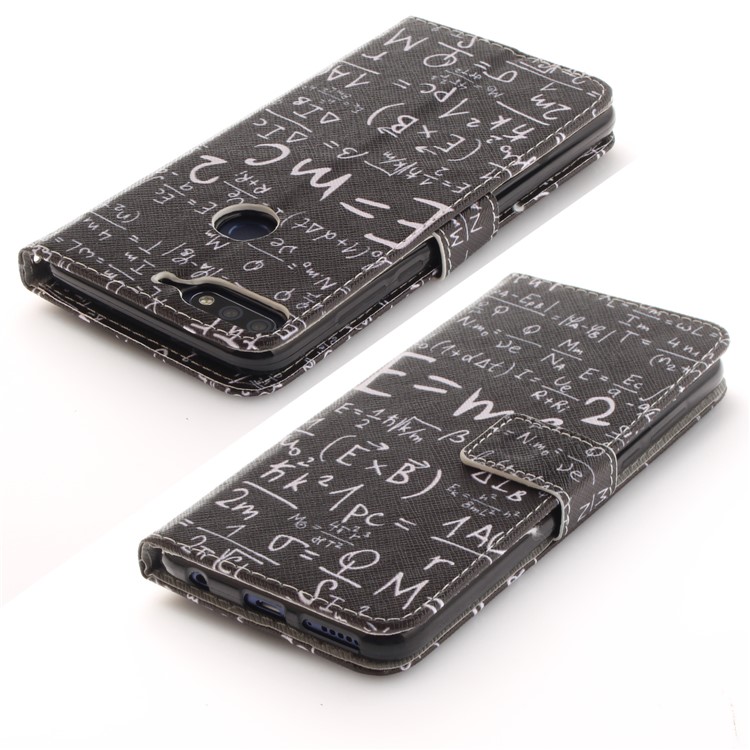 Patterned Wallet Stand Leather Protector Case for Huawei Honor 7C / Enjoy 8 /Y7 Prime (2018) - Formula-4