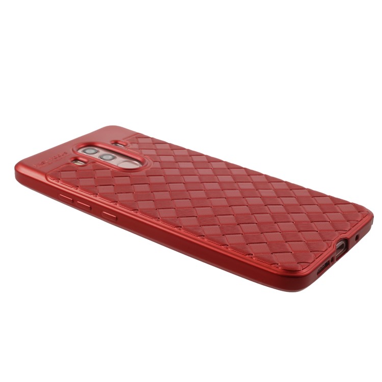 Woven Pattern TPU Shell Case for Huawei Mate 10 Pro - Red-4