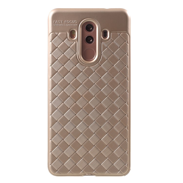 Woven Pattern TPU Cell Phone Case for Huawei Mate 10 Pro - Gold-1